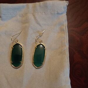 Kendra Scott Gold and Teal Earrings